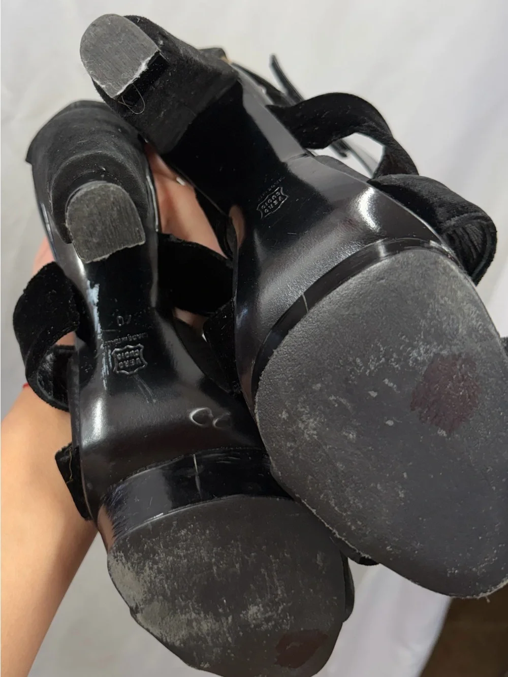 Pierre Hardy black velvet platform heels size 10